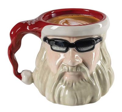 Harley-Davidson® Custom Sculpted Biker Santa Holiday Ceramic Coffee Mug - 28 Oz.