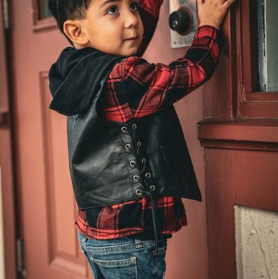 KIDS LEATHER VEST