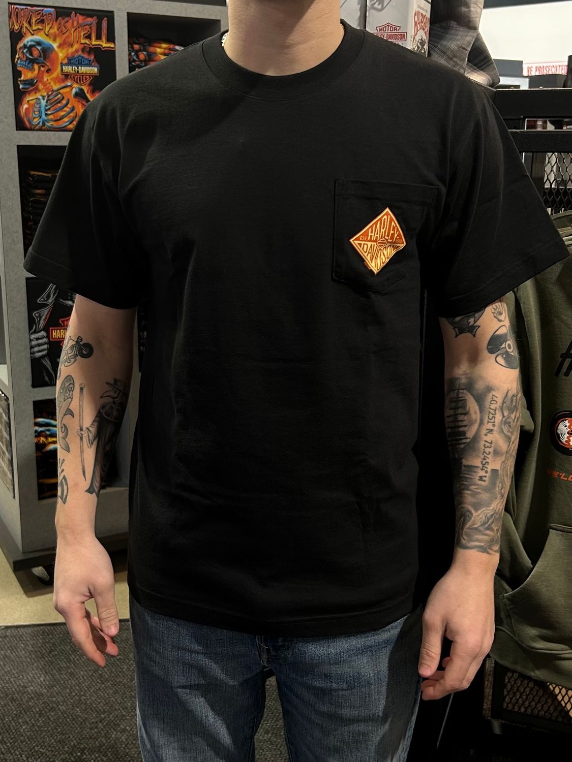 H-D DIAMOND POCKET TEE