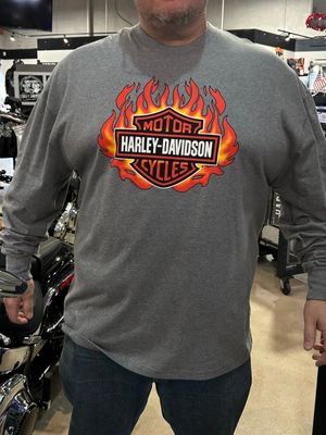 H-D Flamin' Shield Men's Long Sleeve