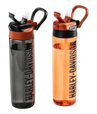 Harley-Davidson® Fade Plastic Water Bottle Set, Set of Two - Black &amp; Orange