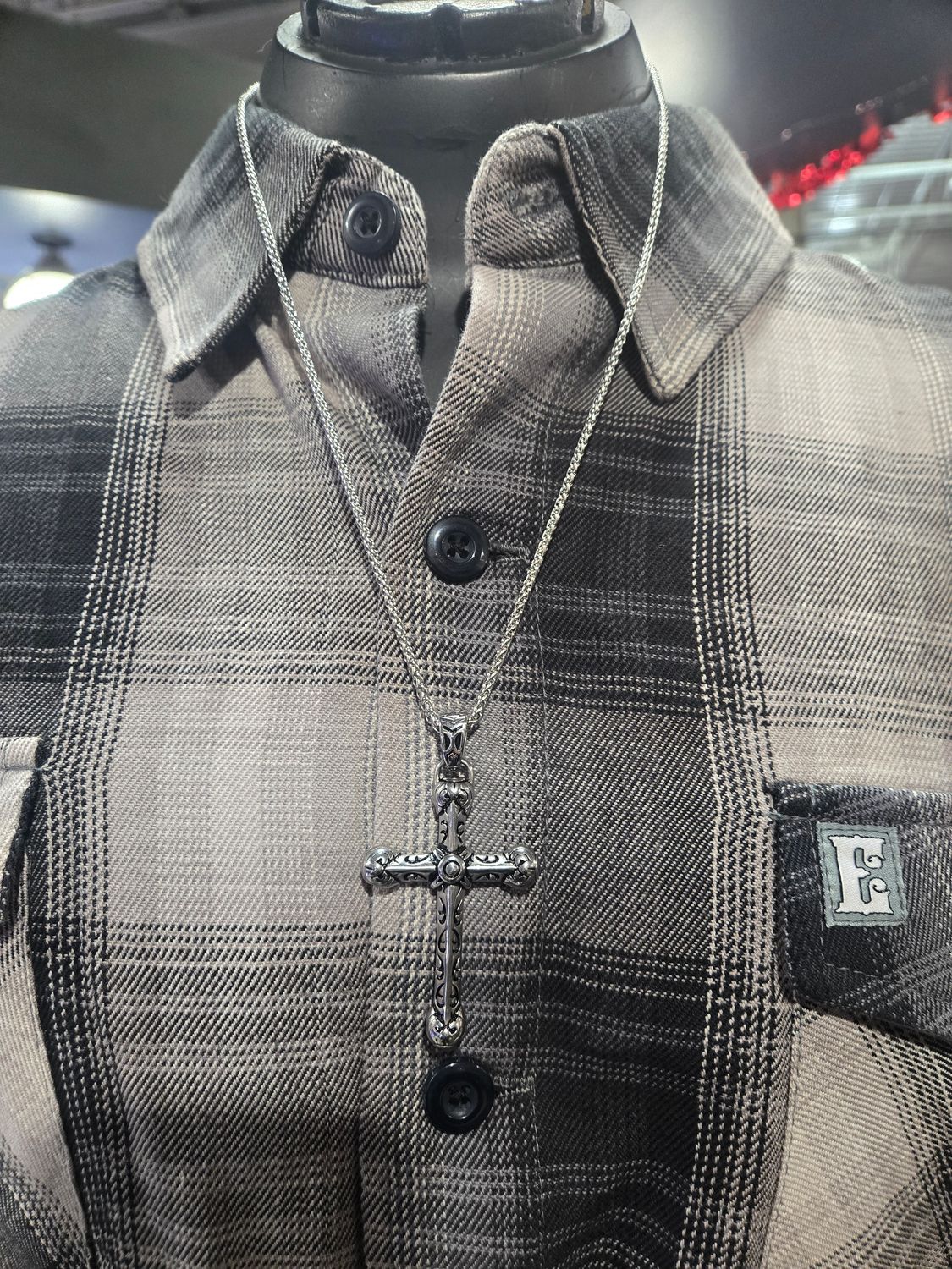 Gents Tribal Cross Stainless Steel Christian Motorcycle Jewelry