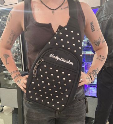 Harley-Davidson Women's Studded Moonshadow Chest Rugged Sling Bag