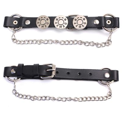 Milwaukee Leather Silver 44 MAG Medallion Boot Chain with Adjustable Strap