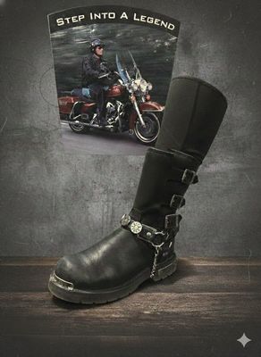 Milwaukee Leather Silver 44 MAG Medallion Boot Chain with Adjustable Strap