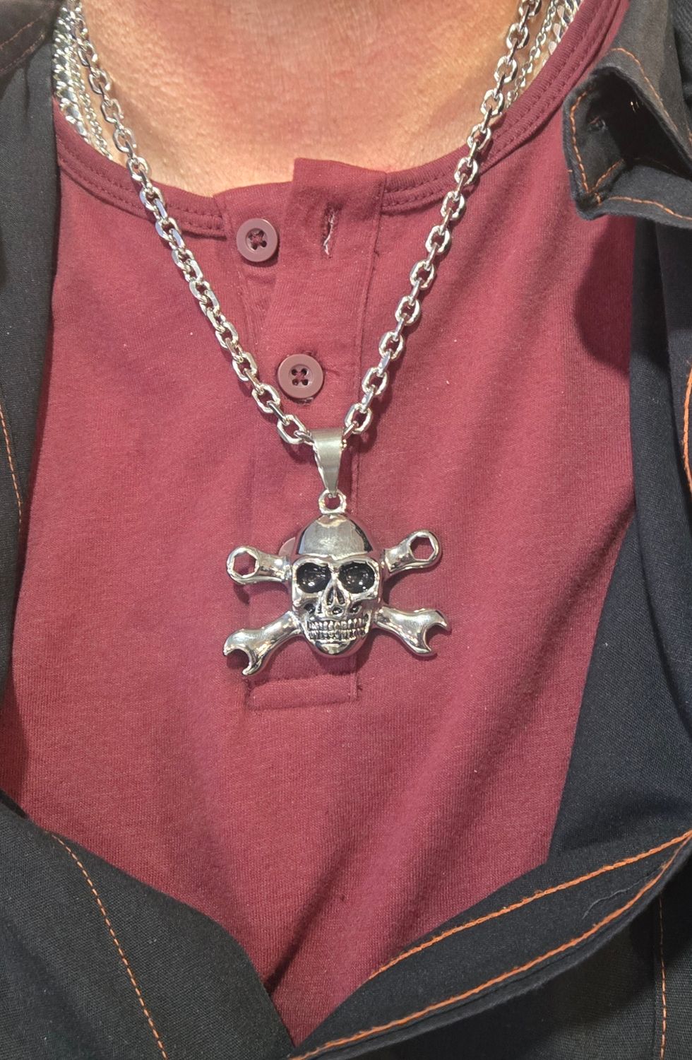 Wrench Skull Necklace