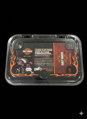 HD SKULL &amp; FLAME LICENSE FRAME