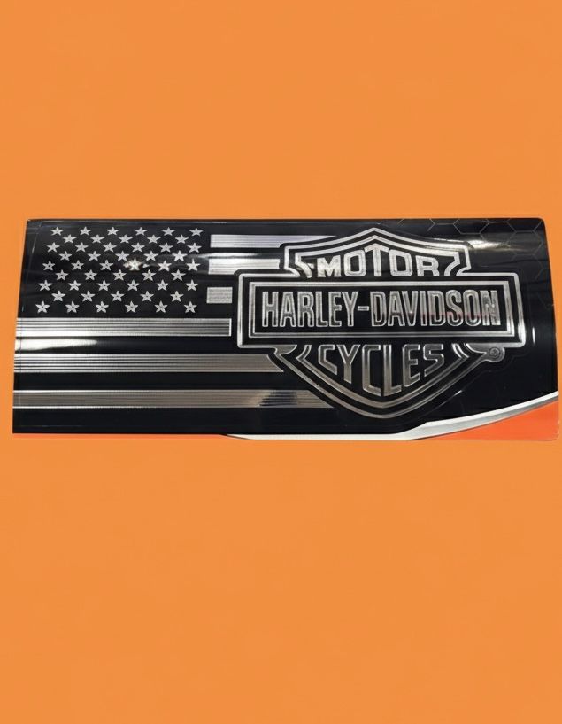 CHROME BAR &amp; SHIELD 5.2" X 11.2" DECAL