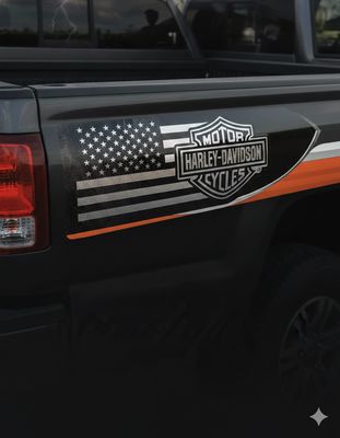 CHROME BAR &amp; SHIELD 5.2" X 11.2" DECAL