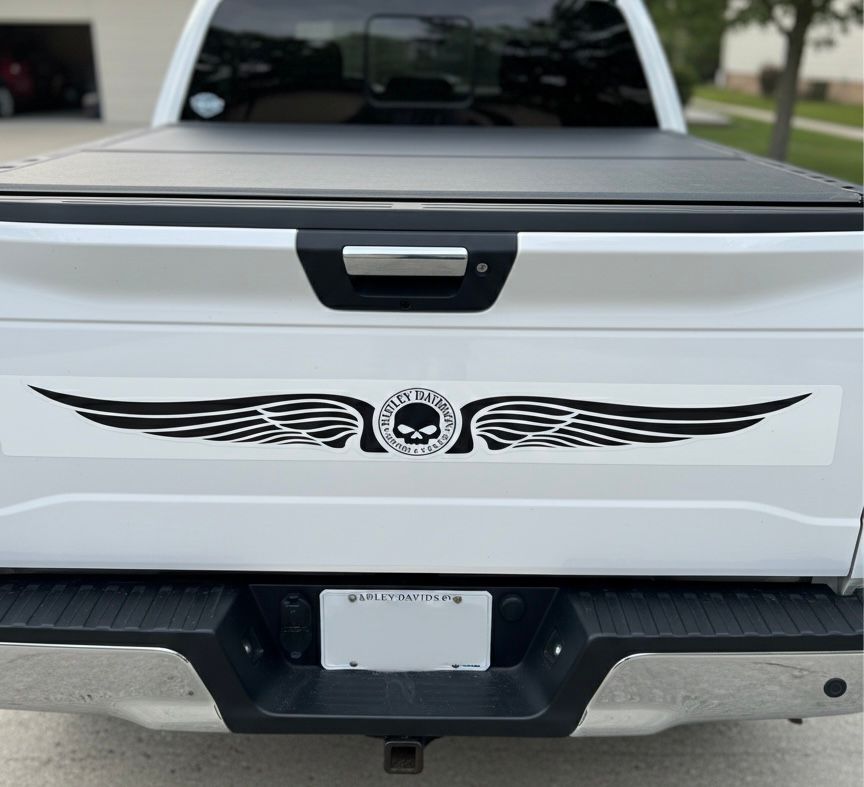 HD SKULL W/ WINGS 2.5" X 26" DECAL