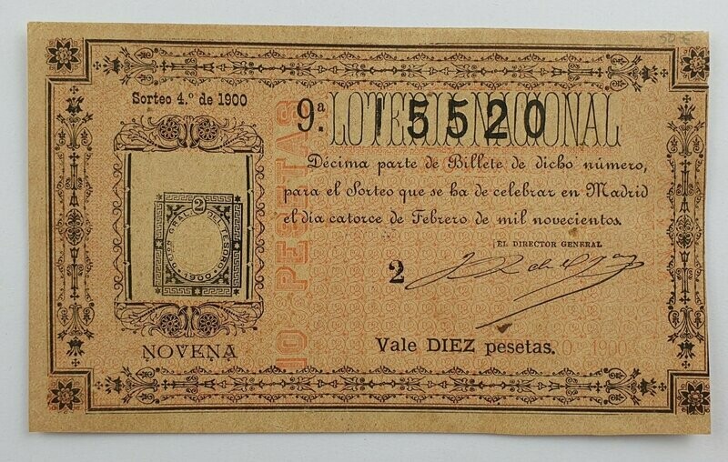 LOTERIA NACIONAL. SORTEO Nº  4 DEL 14 DE FEBRERO DE 1900.