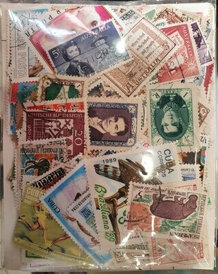 500 sellos diferentes mundiales (usados)