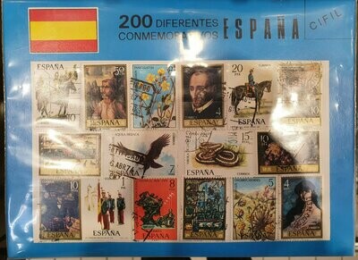 200 sellos diferentes de España (usados)