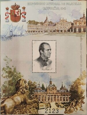 ​hoja bloque de la exposición mundial de filatelia 1984