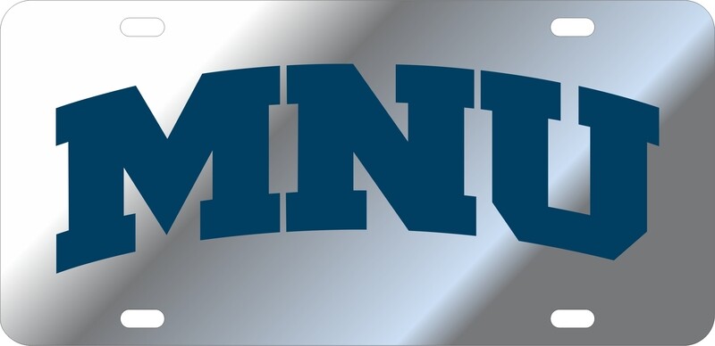 Acrylic Mirrored License Plate- MNU Navy 