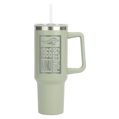 40 oz. Double Wall Travel Tumbler with Handle - Lt. Green