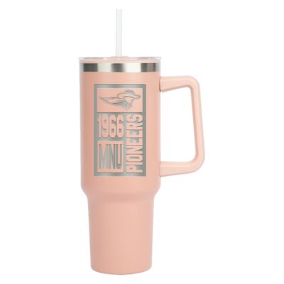 40 oz. Double Wall Travel Tumbler with Handle - Peach 