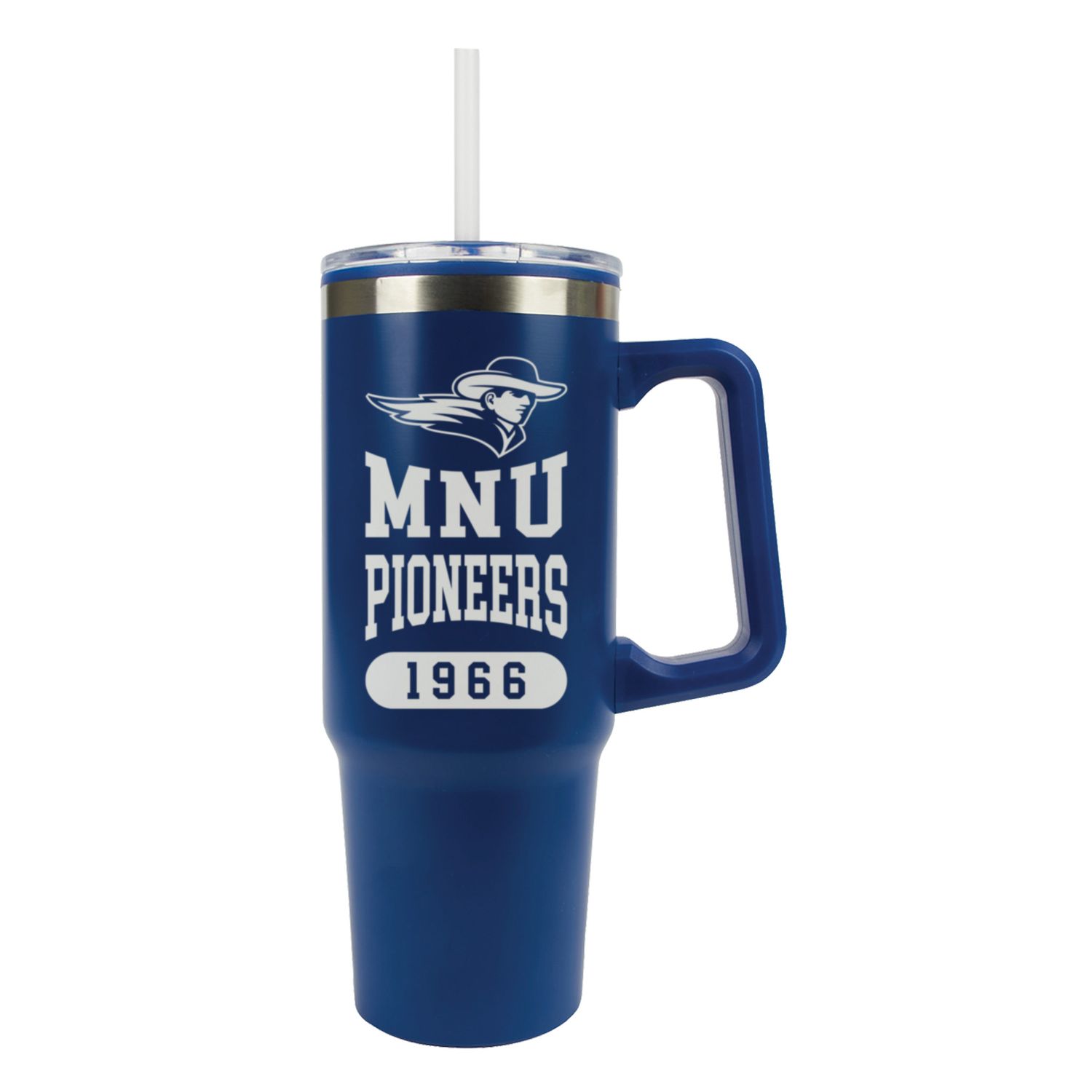 30 oz. Double Wall Travel Tumbler with Handle - Blue 