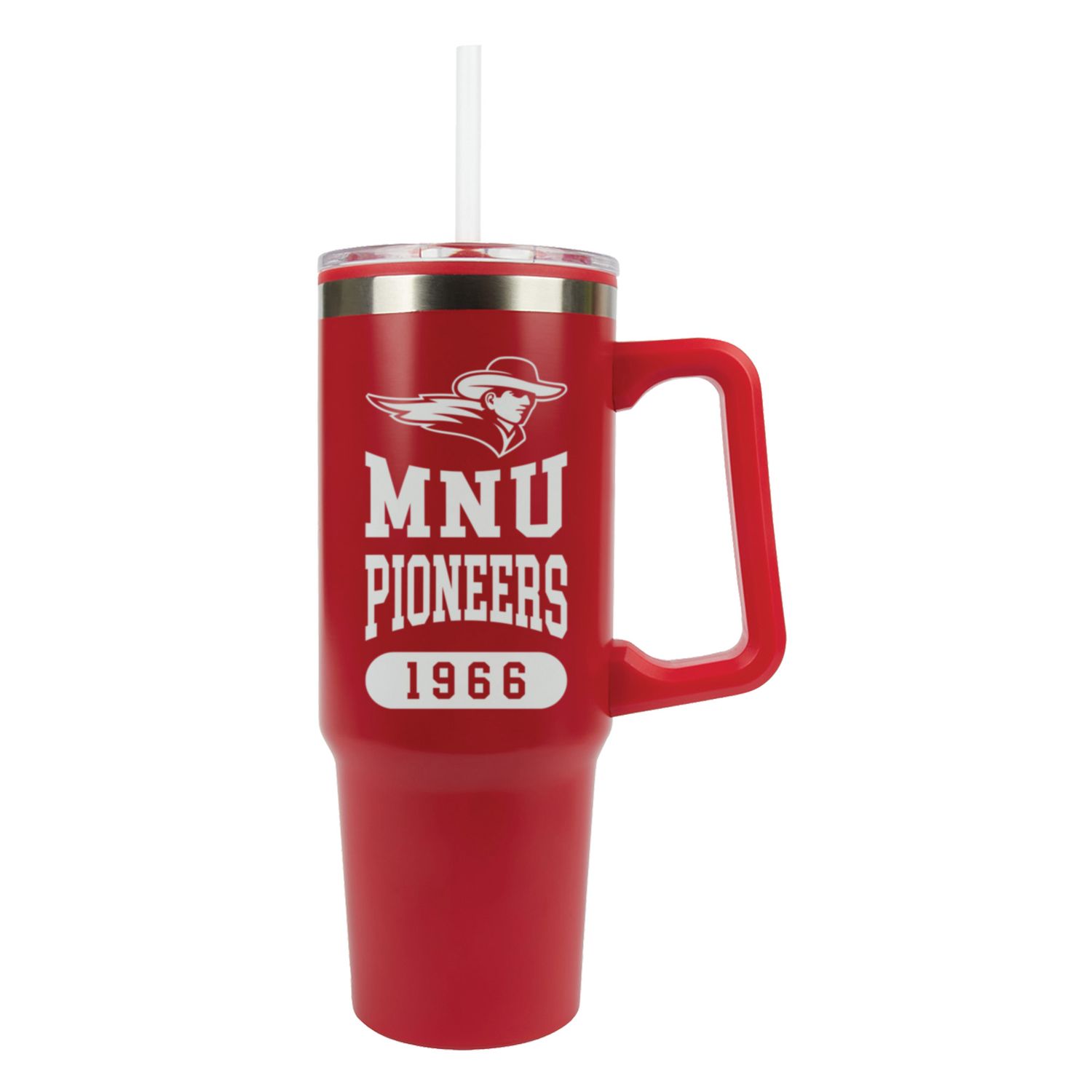 30 oz. Double Wall Travel Tumbler with Handle - Red 