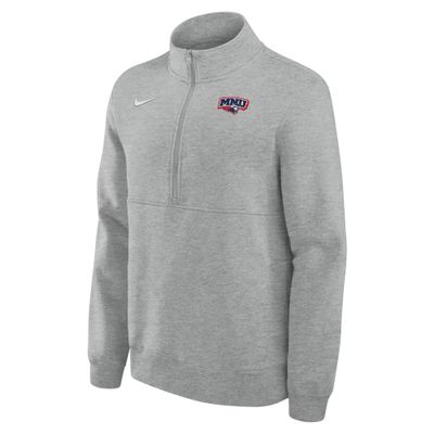 Nike Club Fleece HZ - Dk Heather 