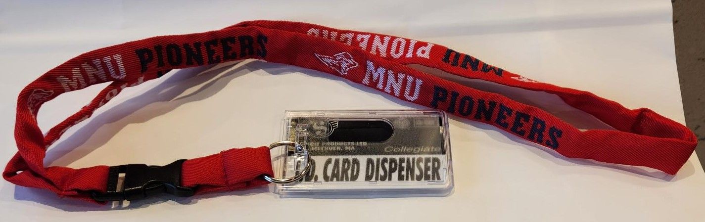 MNU Woven Lanyard - Red/White/ Navy MNU Woven Lanyard - Red/White/ Navy