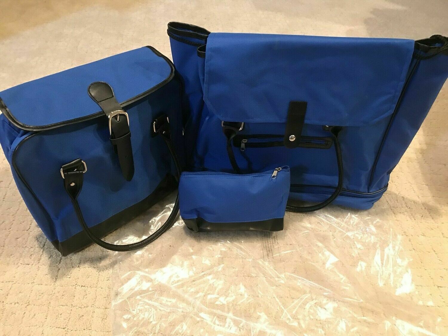 3 Pc Carry On Bag Set Royal Blue.