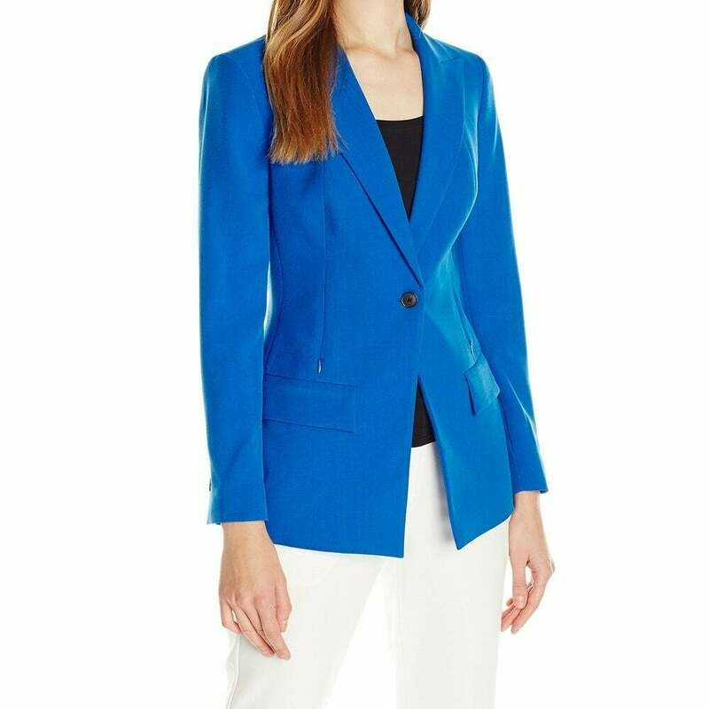 Anne Klein Blue One Button Blazer 