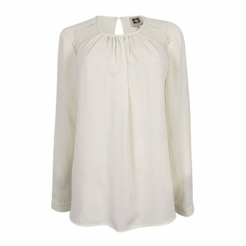 Anne Klein Lace-Inset Blouse 