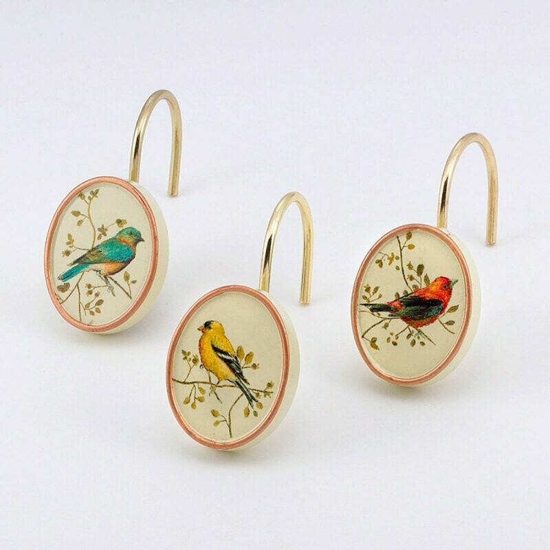 Avanti Gilded Bird Shower Curtain Rings
