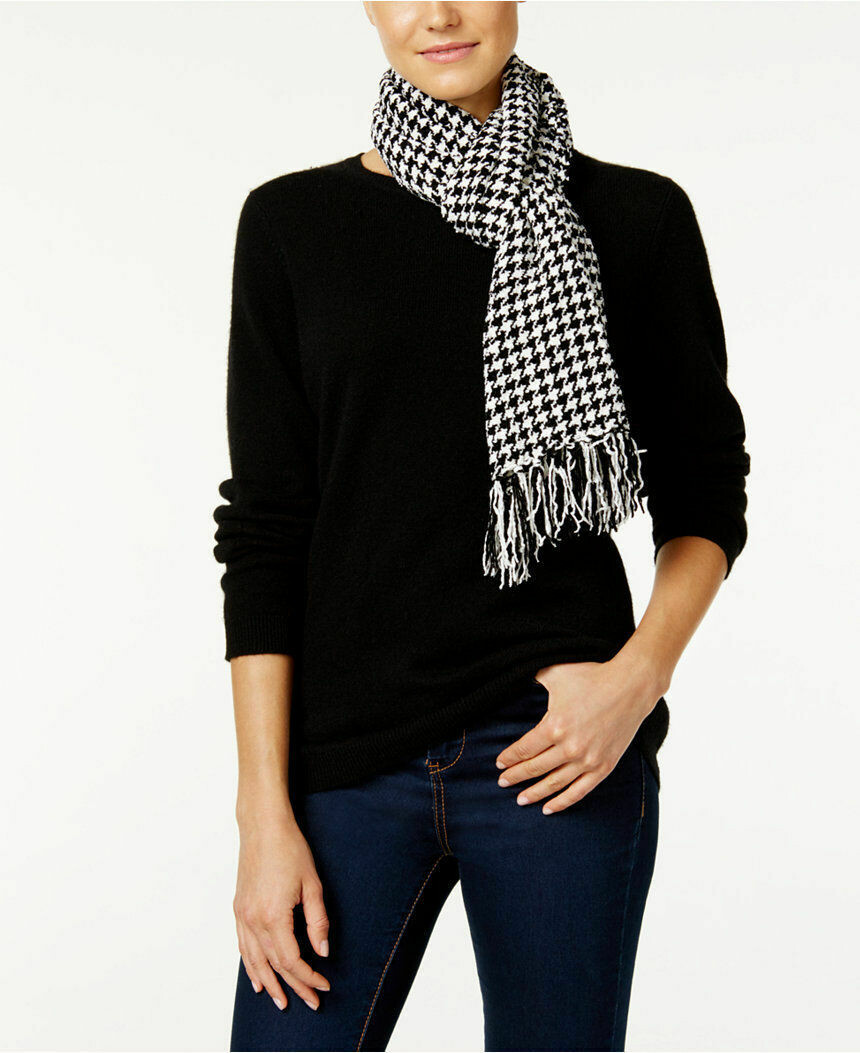 Charter Club Women's Chenille Houndstooth Scarf