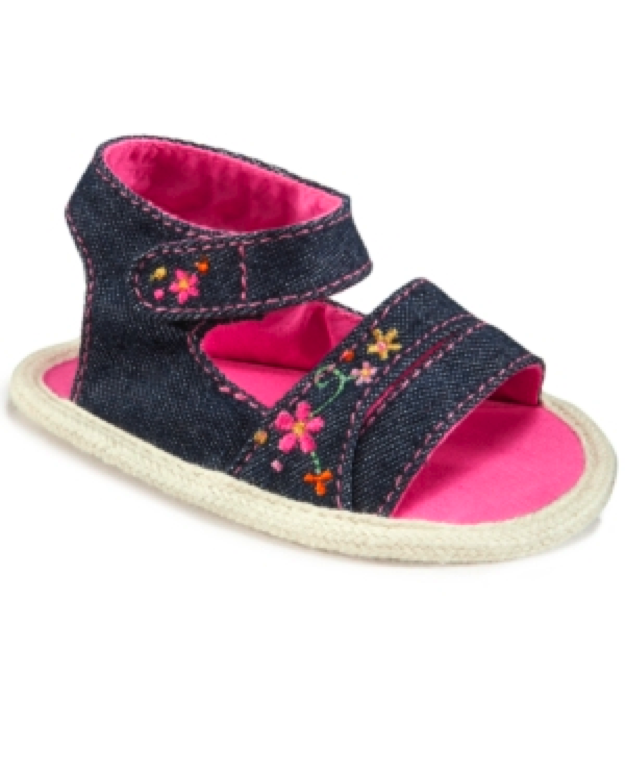 First Impressions Baby Girls' Denim Sandals