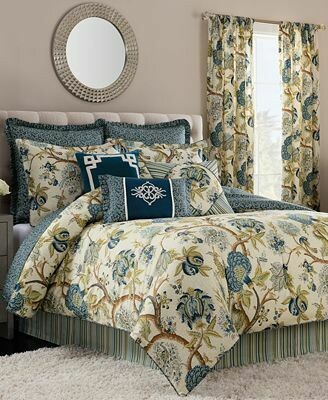 Savannah Home - Darjeeling Cream & Blue 4 Piece King Comforter Set