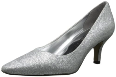 Easy Street Chiffon Classic Heels - Silver Glitter