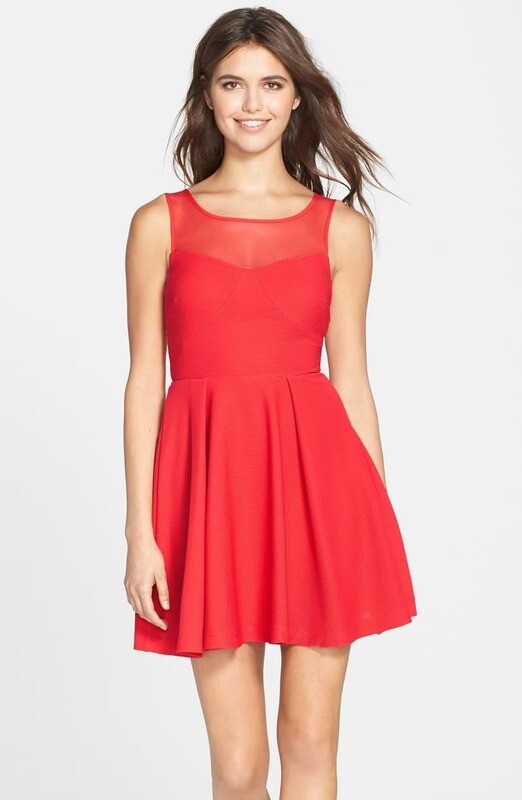  BCBGeneration Cutout Bow Back Fit &amp; Flare Dress 