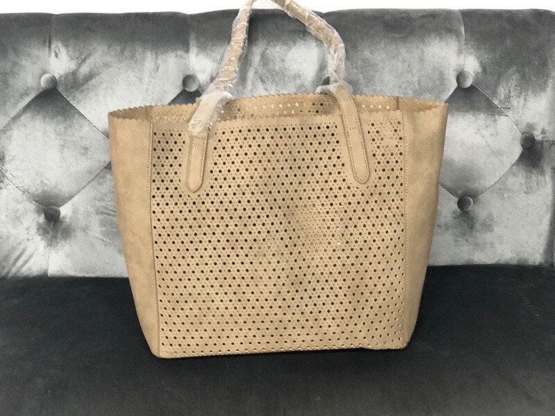 BUCO Perforated Tasseled Tote 