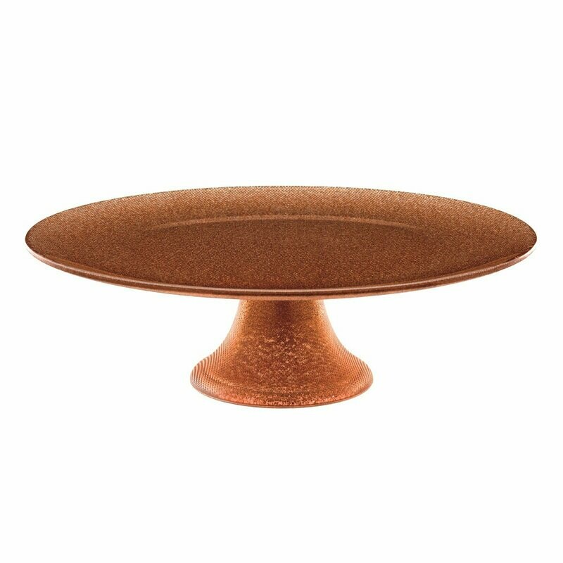 Luigi Bormioli Glass Metallic Cake Stand