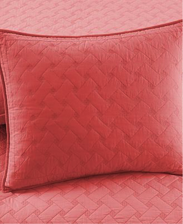Martha Stewart Collection Basket Stitch Standard Sham (Coral) 