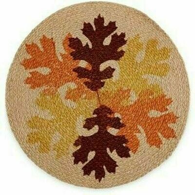 Homewear Harvest Collection Jute Leaves Round Placemats