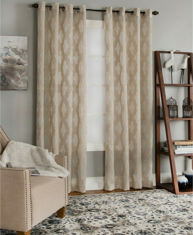 Miller Curtains Clip 50&quot; x 84&quot; Geometric Window Panel Bedding