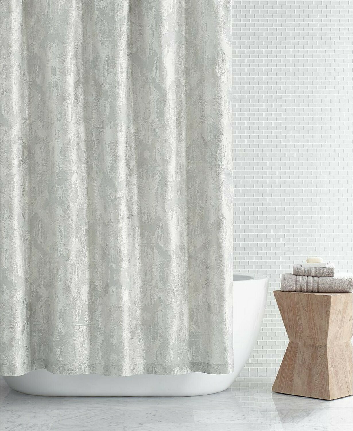 Hotel Collection Interlattice 72" X 72" Shower Curtain Silver