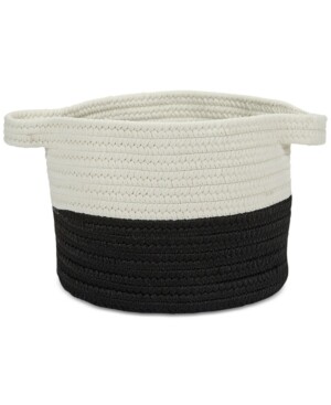 Colonial Mills 13&quot; x 9&quot; 2-Tone Strap Storage Basket - Black