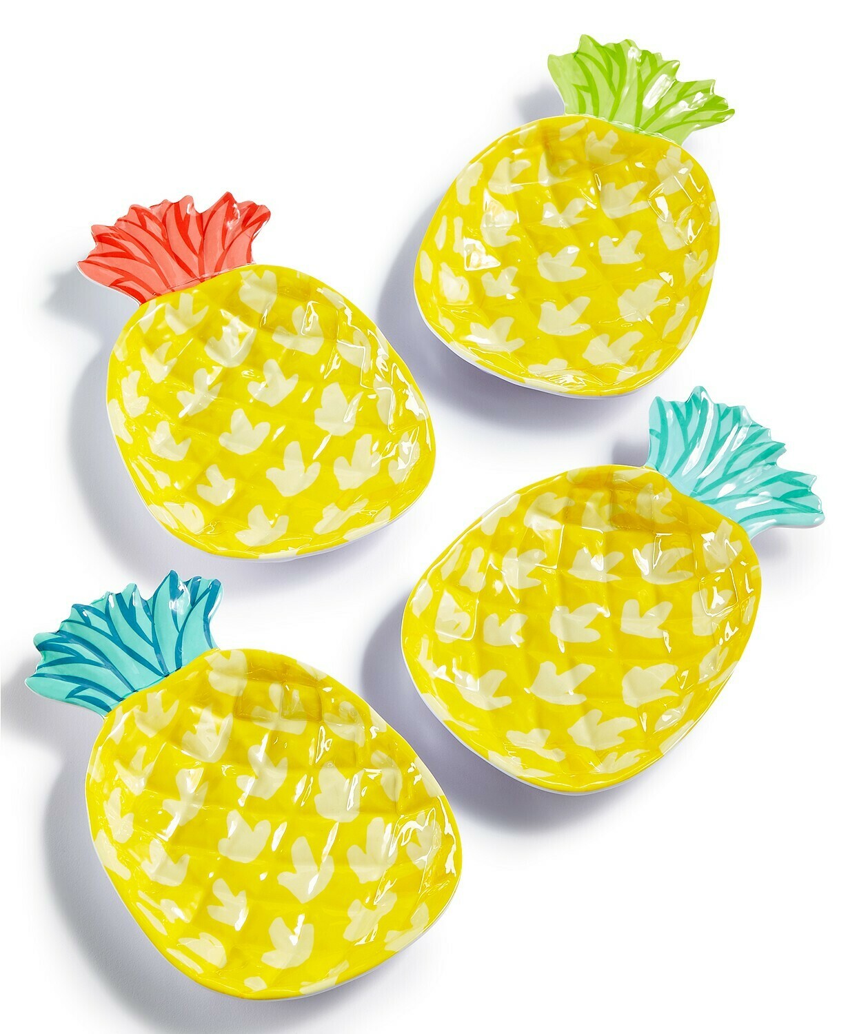 Martha Stewart Collection 4-Pc. Pineapple Appetizer Plate Set