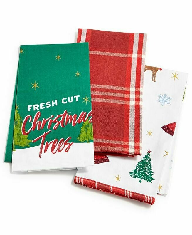Martha Stewart Collection Holiday Kitchen Towels, Set of 3