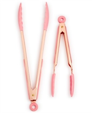 AR+COOK Silicone-Tipped Stainless Steel Locking Tongs, Set of 2