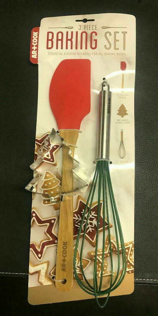 Art & Cook 3 Pc Christmas Holiday Baking Set 