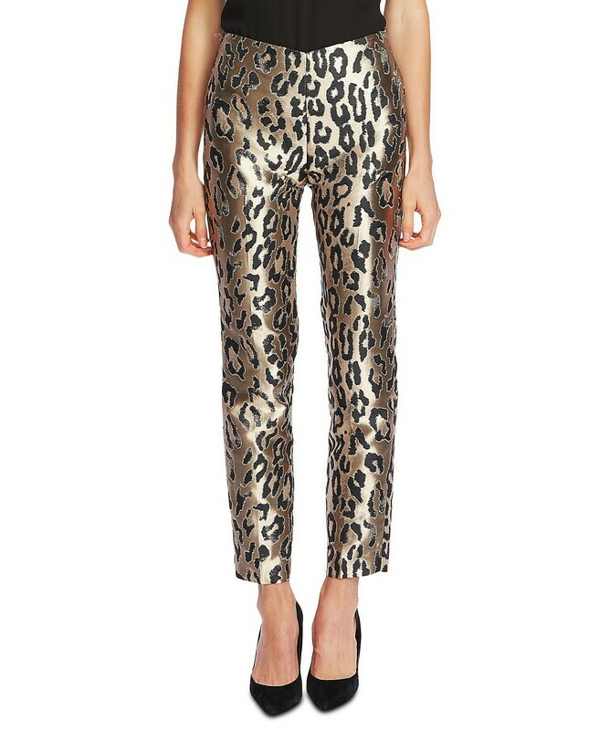 Vince Camuto Leopard-Print Jacquard Pants