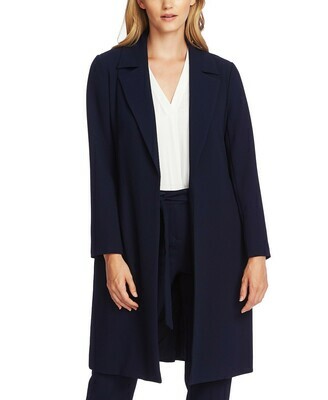 Vince Camuto Notch Collar Long Parisian Crepe Jacket 