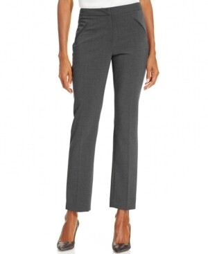 Tahari Asl Slim-Leg Trousers Gray Pants