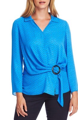 Vince Camuto Ditsy Fragments Belted Blouse
