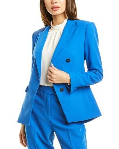 Vince Camuto Asymmetrical Front Parisian Crepe Blazer